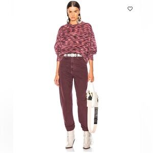 IRO Version Mohair & Wool-Blend Rib Knit Trim Sweater In Pink Black Size Small